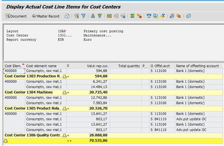 S/4 HANA Finance Cost Elements