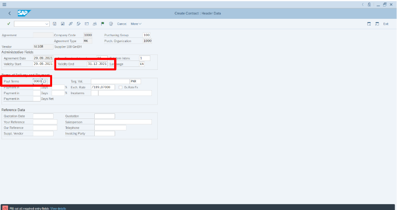 Create Contract Expiry Date